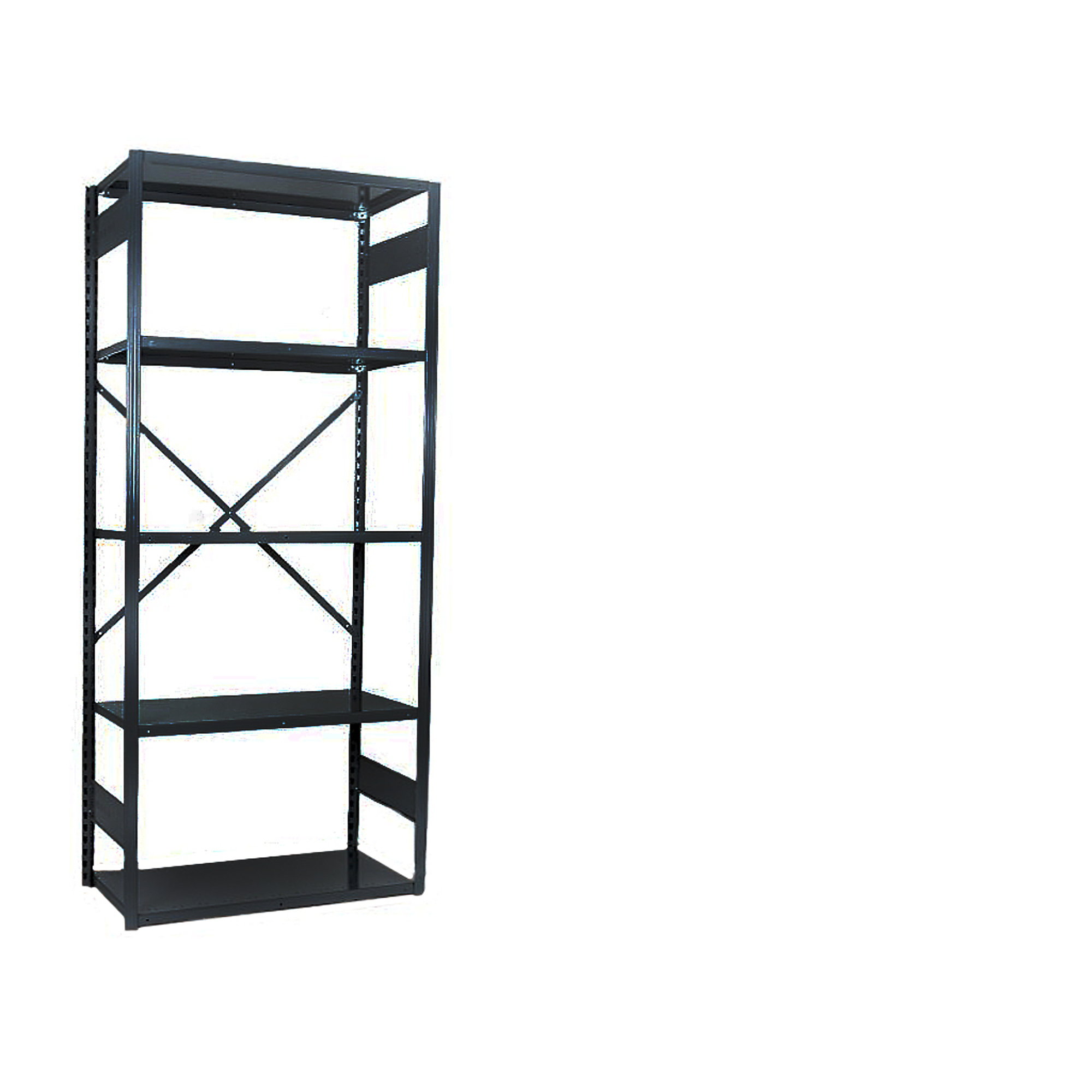 Equipto, VG Shelf Unit- Open Starter 7x18in.x3 w/10 Shelves, Height 84 in, Width 36 in, Depth 18 in, Model# 663-10S-BK